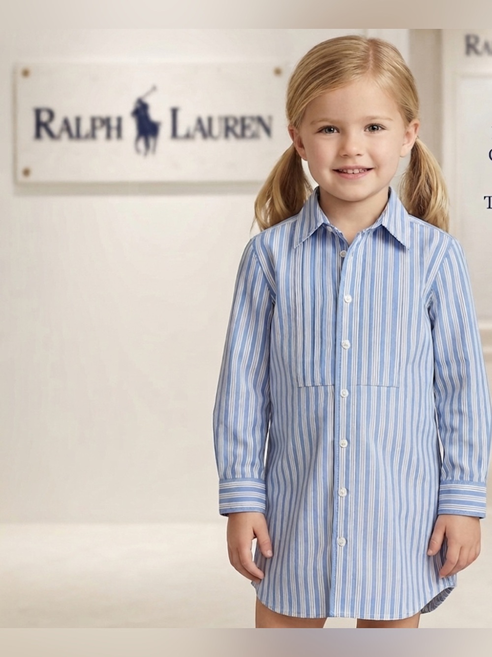 New authentic Polo Ralph Lauren designer shirt dress sz 5 girls